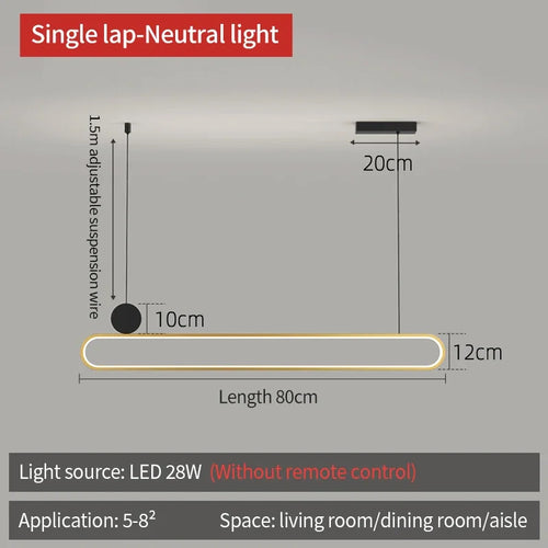 Modern and simple LED dining room chandelier, Nordic gold living room, kitchen lights, bar, meeting room decorative lighting - vue 16 sur 16