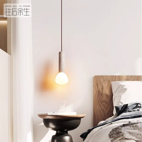 lustre wabi-sabi en pierre de grotte rétro suspendu - vue 4 sur 7