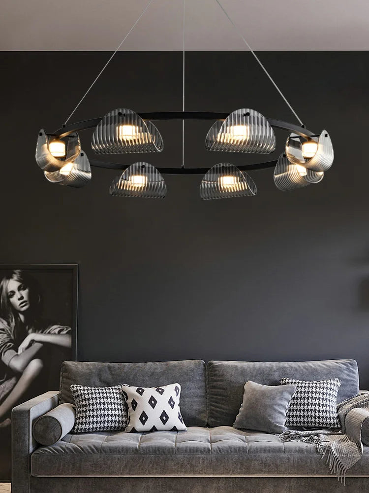 suspension créative en verre et fer pour décoration intérieure - vue 4 sur 10