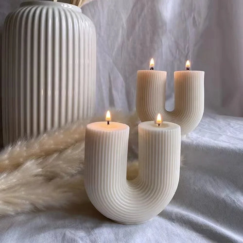 bougies parfumées géométriques en forme de u pour décoration intérieure - vue 2 sur 22