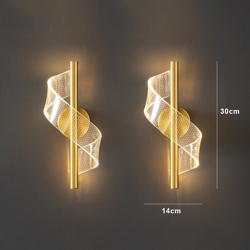 wall lamp minimalist LED wall light with Steal wave light