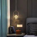 suspension luminaire cuir led verre lustre