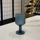 verres à vin rétro gaufrés pied haut multiusage