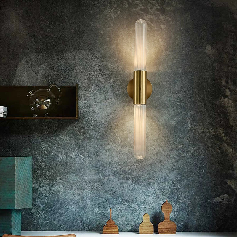 applique murale nordique led minimaliste en métal et verre