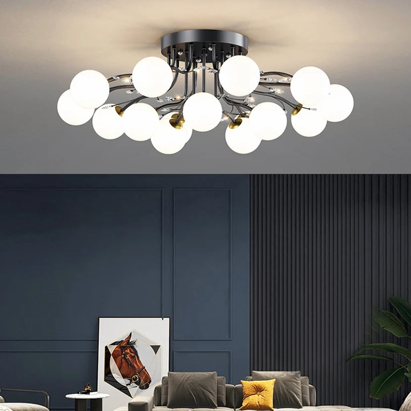 lustre led moderne en fer pour loft élégant - vue 5 sur 18