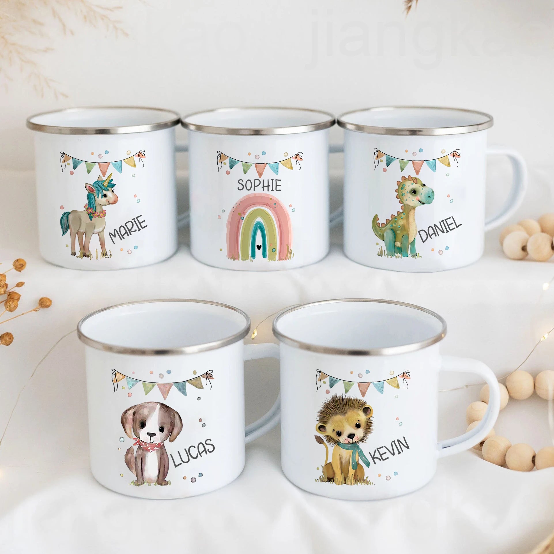 Mug enfant personnalisé animal dessin style cartoon anniversaire - vue 2 sur 7
