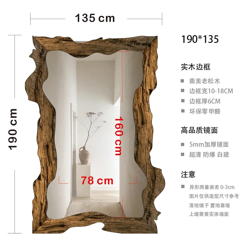 miroir moderne de luxe sur pied en bois décoratif pour la maison - vue 13 sur 18