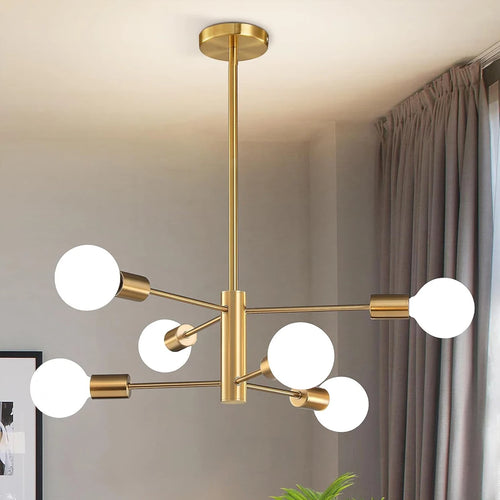 lustre moderne spoutnik lampe suspendue satellite 2/4/8 têtes décoration - vue 6 sur 10
