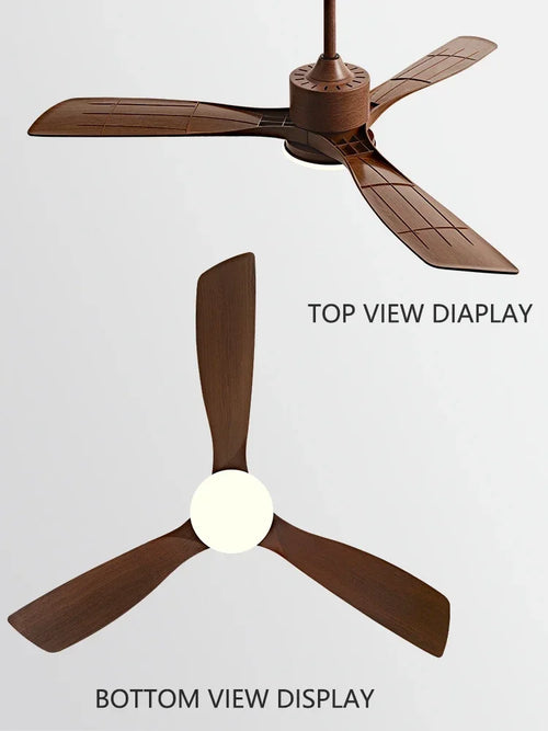 ventilateur de plafond en bois lumineux avec télécommande - vue 10 sur 12