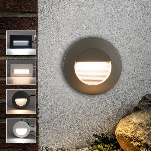 escalier led footlight intégré étanche dissimulé extérieur