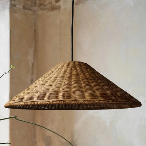 Suspension conique zen en rotin de bambou - vue 2 sur 16