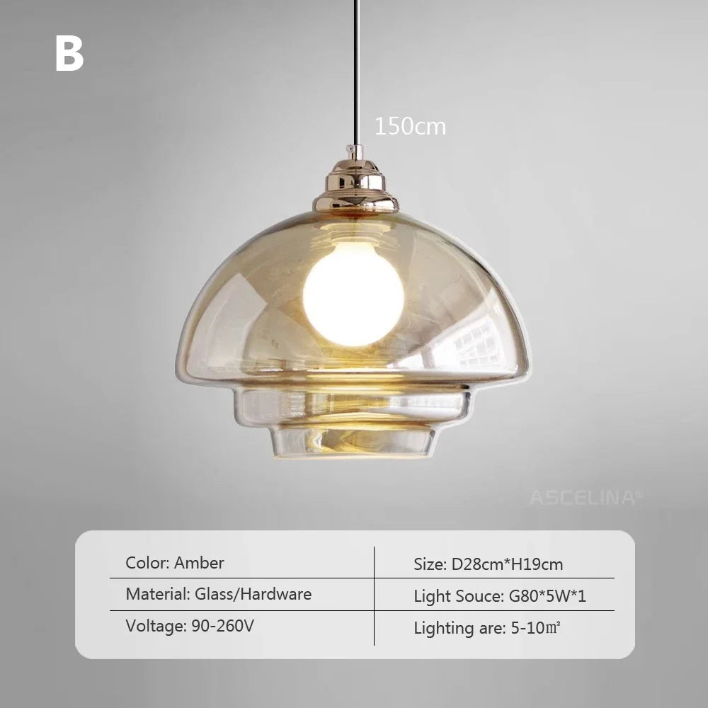 suspension décorative en verre plaqué nordique moderne - vue 8 sur 9