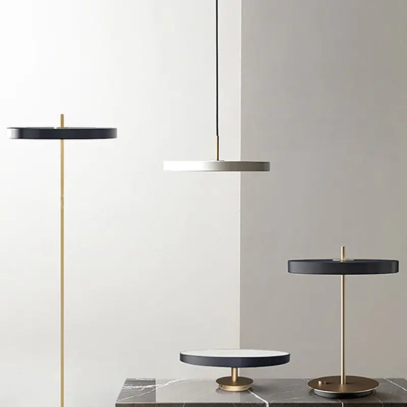 suspension led moderne lumière disque suspendus décoration luminaire lustre - vue 3 sur 12