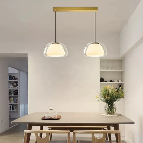 Suspension LED en verre minimaliste en forme de gelée