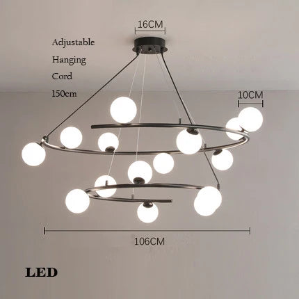 lustre créatif en fer et verre tendance pour décoration intérieure - vue 13 sur 16
