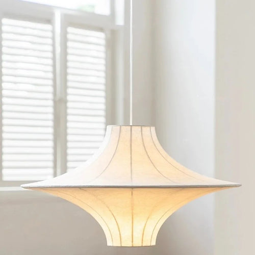 lustre en soie design japonais style wabi-sabi pour un éclairage élégant - vue 2 sur 7