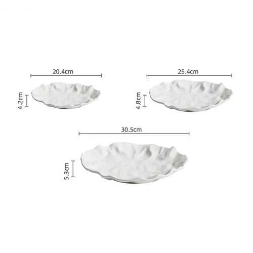 Assiettes creuses céramique texture ondulée style artisanal