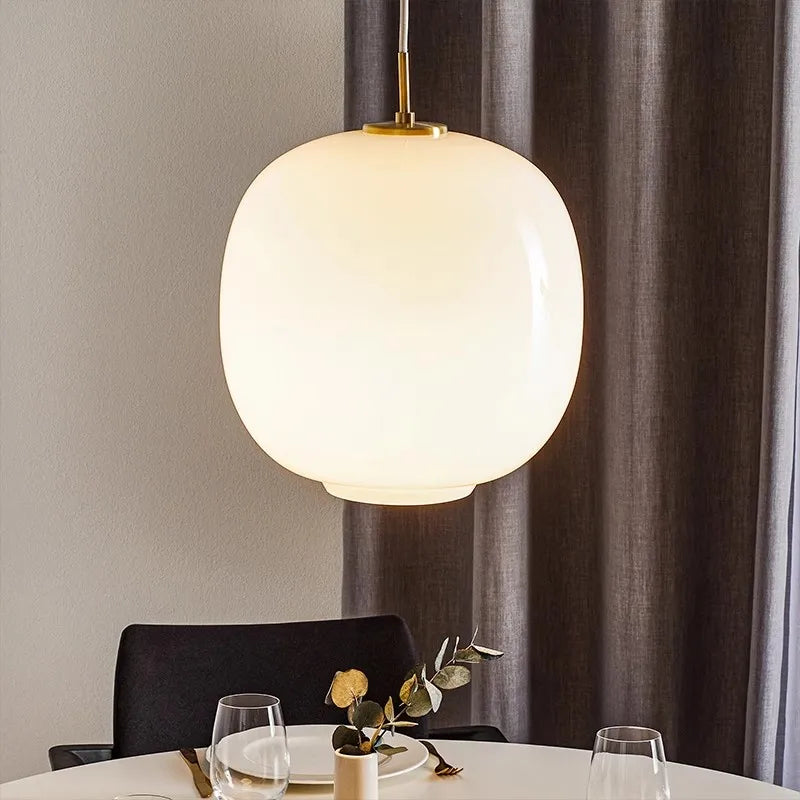 lampe led suspendue en verre nordique en fer pour intérieur décoratif