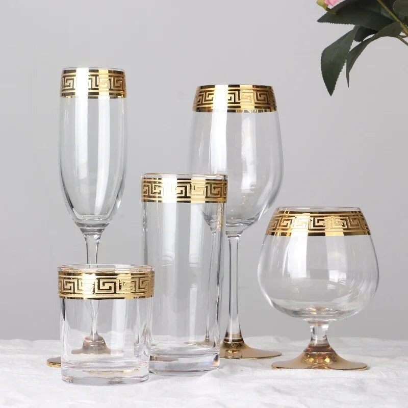 Verre à vin cristal style europeen bord argent - vue 2 sur 7