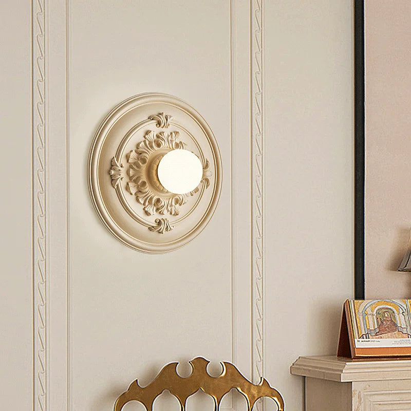 applique murale ronde rétro haut de gamme en verre