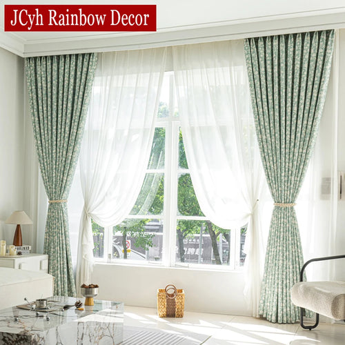 Rideau occultant floral style champetre pour salon chambre - vue 3 sur 8
