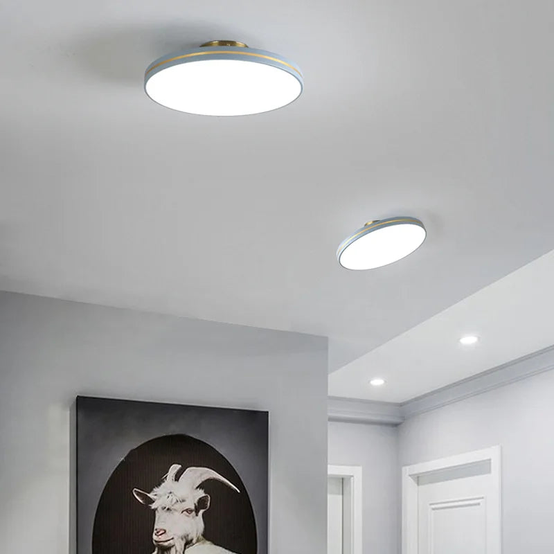 Plafonnier moderne led doré et métal - vue 6 sur 12