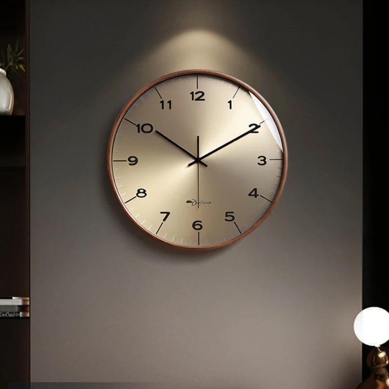 horloge murale moderne en bois massif pour décoration intérieure - vue 7 sur 12