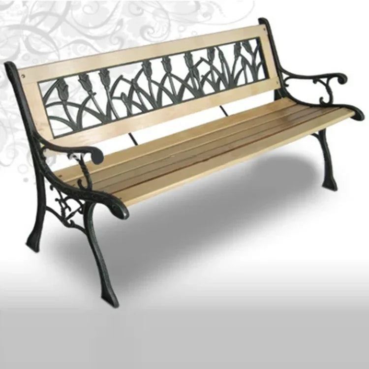chaises de jardin en fonte et bois vintage pour extérieur