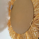 miroir décoratif en raphia et coquillages pour intérieur