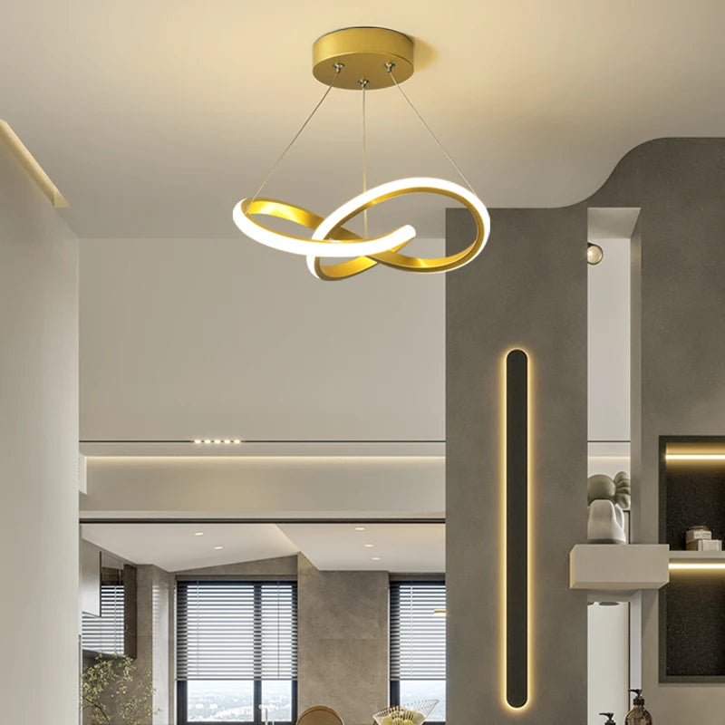 lustre led design créatif simple pour décoration intérieure moderne - vue 3 sur 9