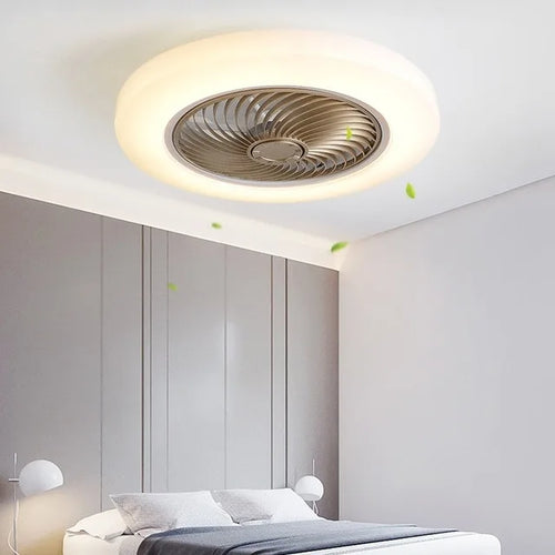 ventilateur de plafond avec télécommande dimmable et lumière LED minimaliste