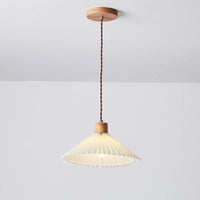 lustre led moderne avec abat-jour plissé suspendu