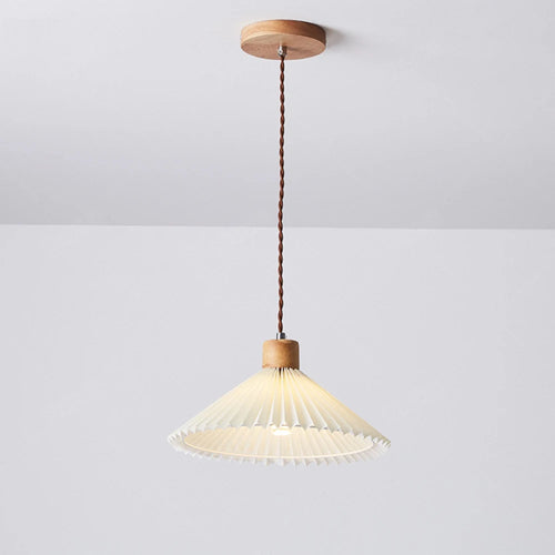 lustre led moderne avec abat-jour plissé suspendu