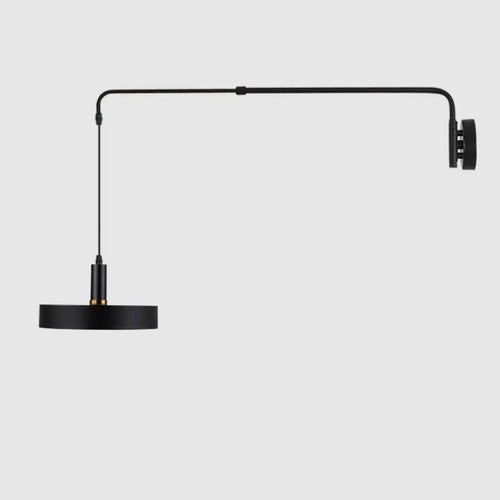 applique murale industrielle télescopique design minimaliste en métal noir - vue 3 sur 13