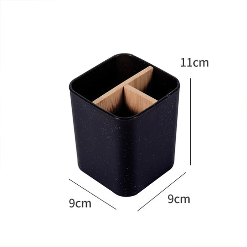porte-brosse à dents en bambou et rangement accessoires salle de bain - vue 11 sur 11
