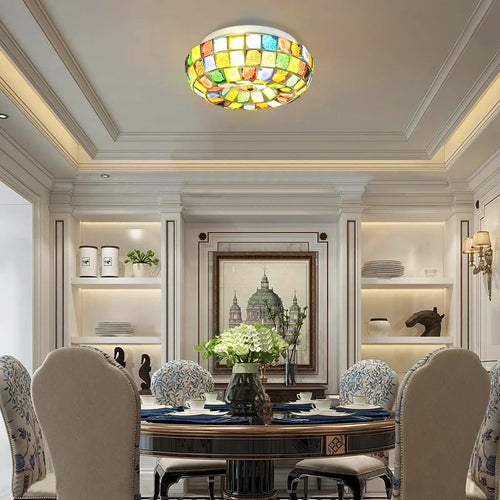 plafonnier led tiffany style bohème pour un éclairage coloré - vue 4 sur 7
