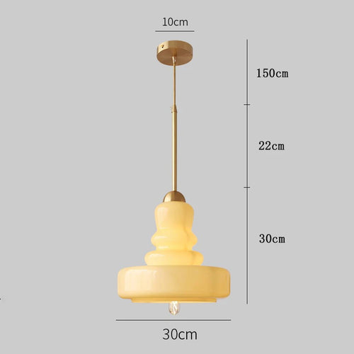 suspension rétro nordique bauhaus en verre gourde pour éclairage - vue 7 sur 10