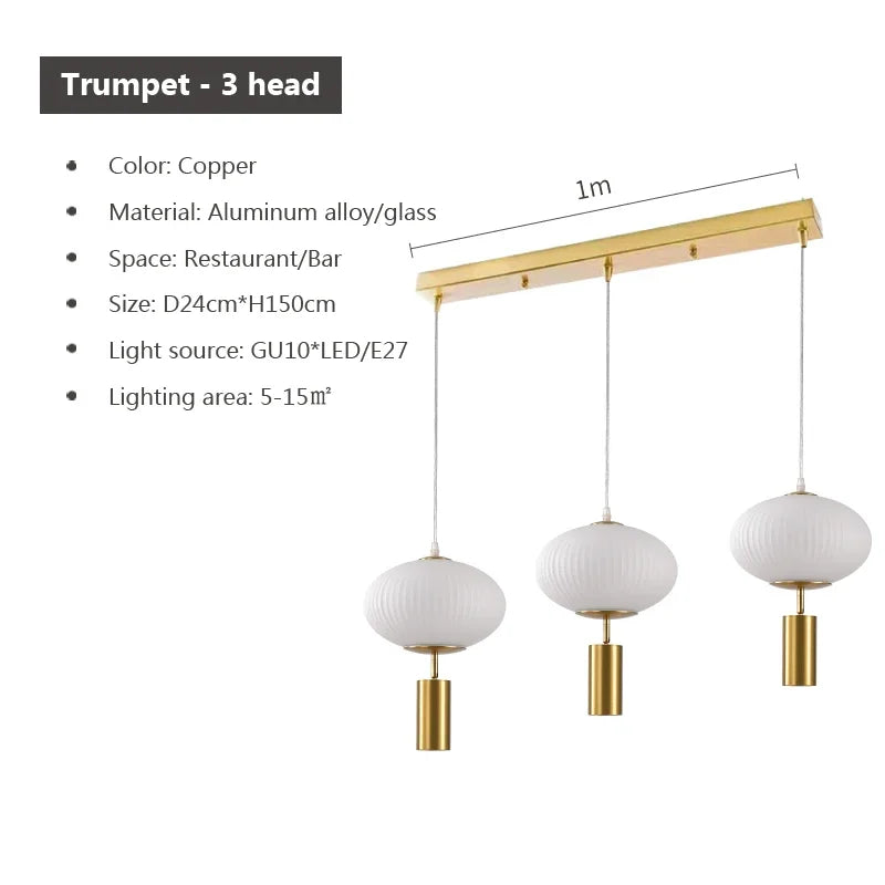 suspension en verre rétro design pour décoration intérieure