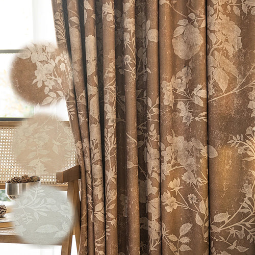 Rideau occultant style français floral pour salon chambre