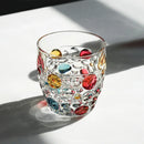 Lot 2 verres cristal motifs gothiques design zecchin