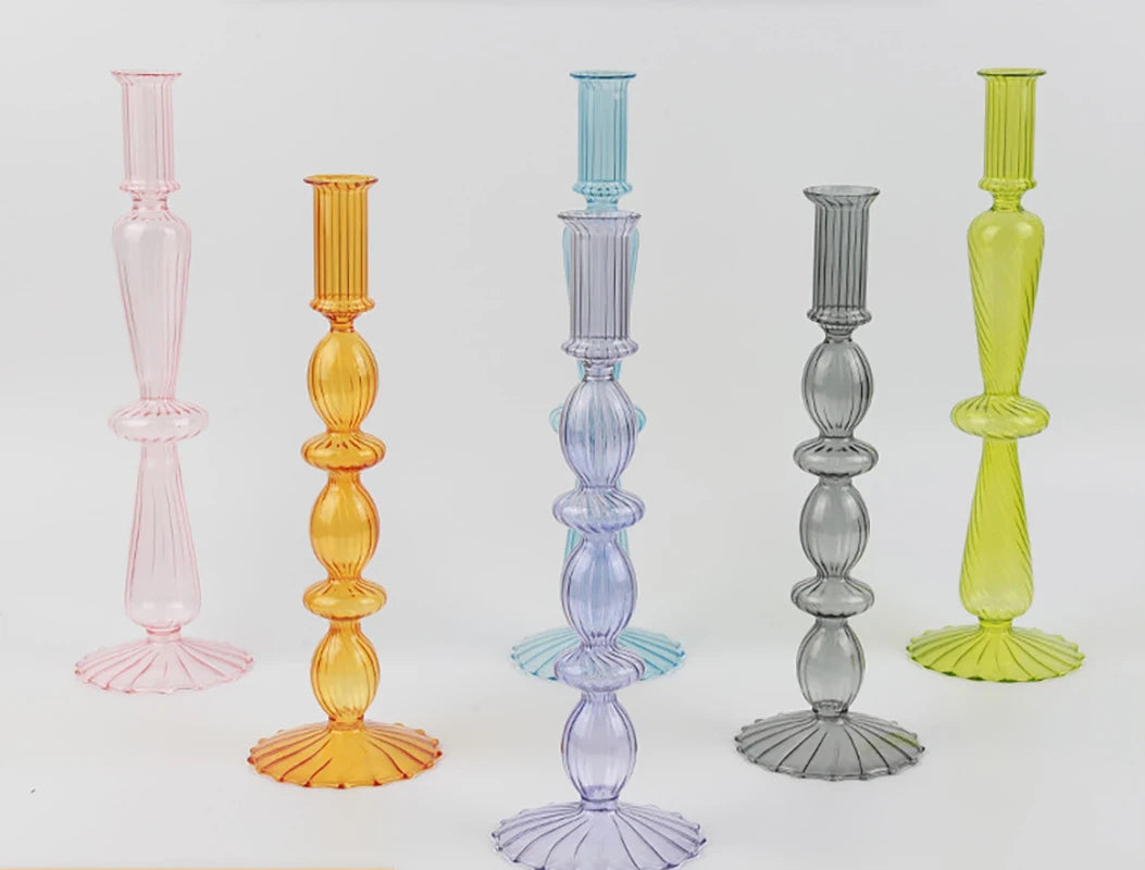bougeoir en verre multicouche pour décoration de table - vue 3 sur 13