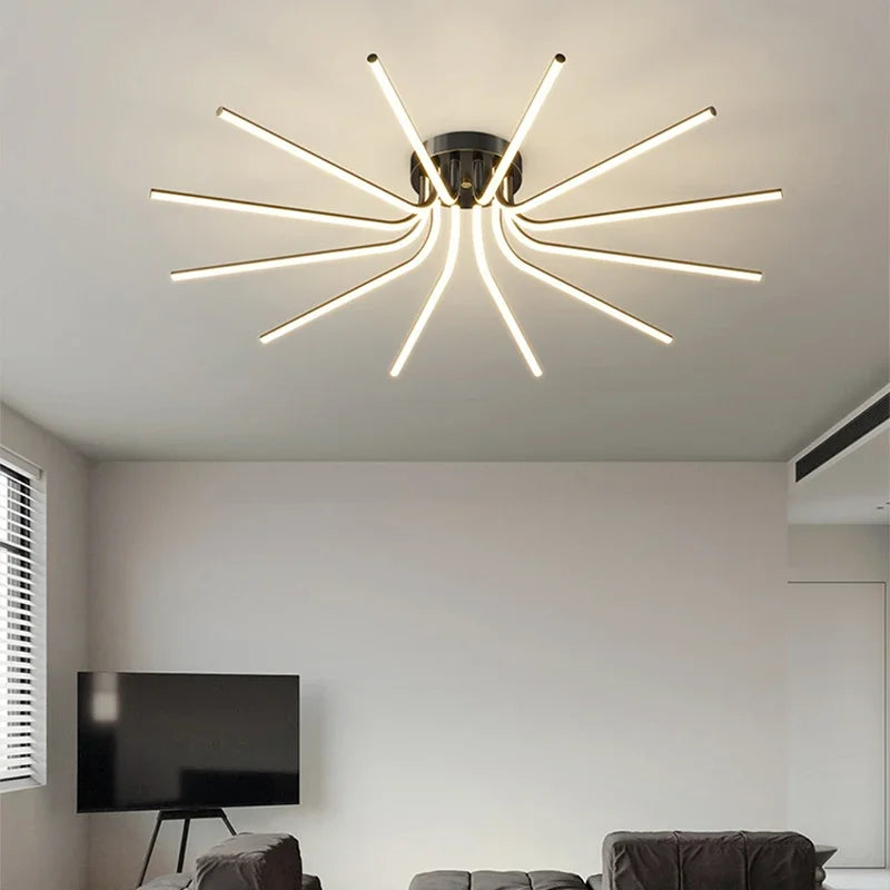 plafonnier led moderne avec télécommande pour décoration intérieure - vue 5 sur 12
