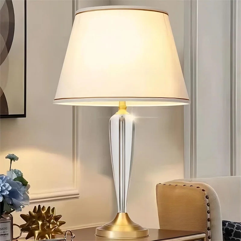 lampe en cristal de luxe européenne en cuivre créative et romantique