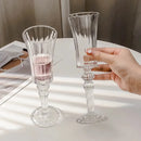 Verres champagne cristal rayures style rétro dégustation