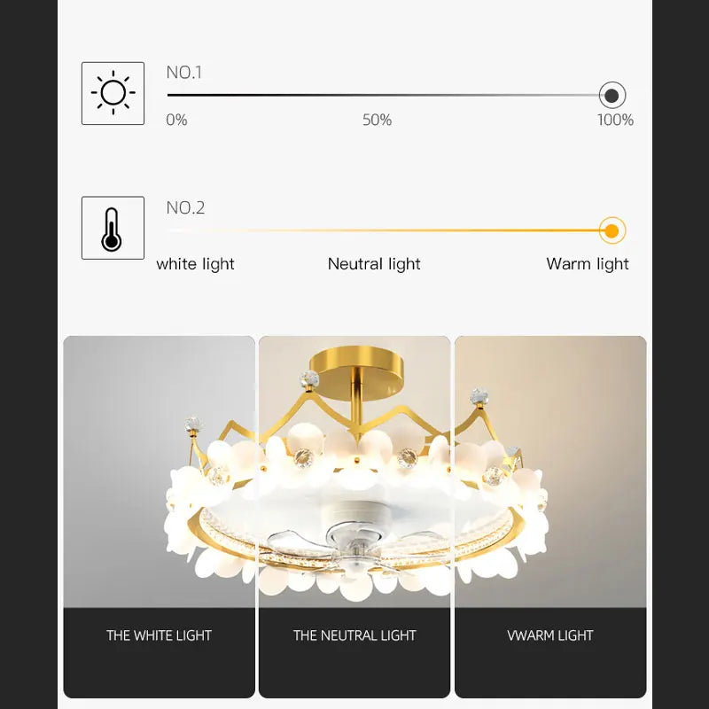 ventilateur de plafond led moderne avec télécommande et éclairage décoratif - vue 4 sur 10