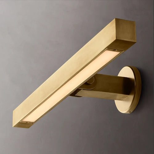 applique murale led minimaliste industrielle en laiton brossé - vue 3 sur 17