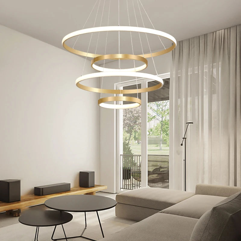 lustre moderne en style nordique avec télécommande et lumière led