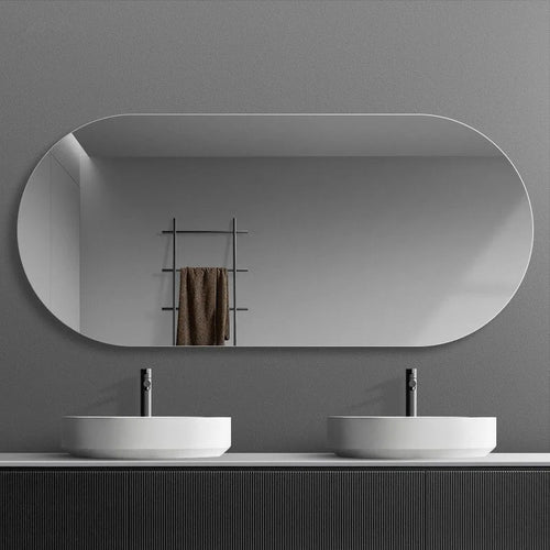 miroir intelligent elliptique lumineux anti-buée trois couleurs mural - vue 8 sur 18