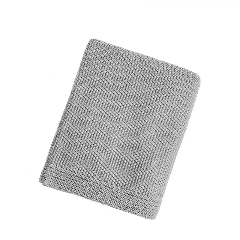 Plaid tricoté motif carreaux style nordique pour canapé - vue 7 sur 7