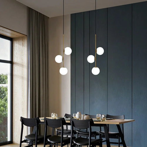 lustre led moderne nordique boule de verre art décor restaurant luxe